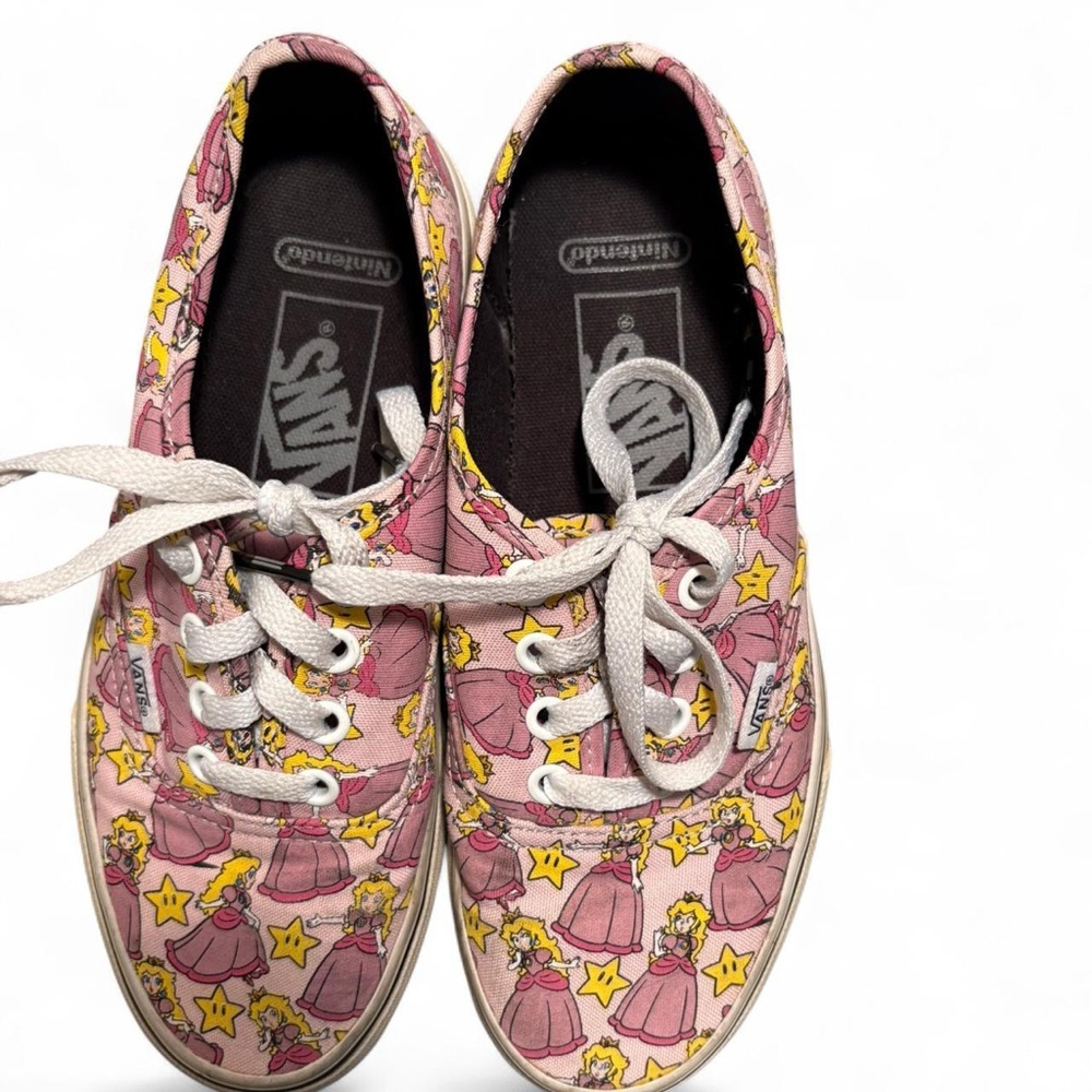 Vans Princess Peach  Pink Princess Pattern Sneakers Size 5 RARE - Picture 6 of 8